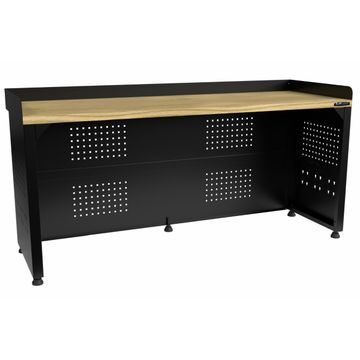 Kraftmeister Pro work table with back panel oak 200 cm black