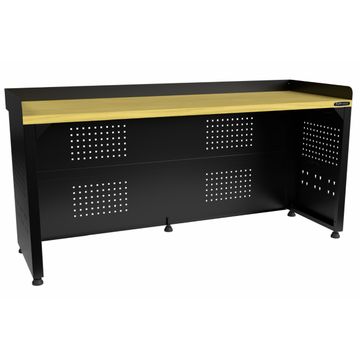 Kraftmeister Pro work table with back panel MDF 200 cm black