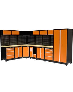Kraftmeister Premium garage storage system Edmonton oak orange