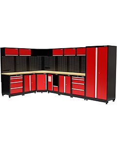 Kraftmeister Premium garage storage system Edmonton oak red