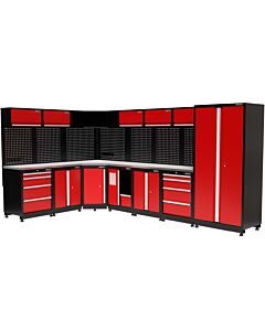 Kraftmeister Premium garage storage system Edmonton stainless steel red