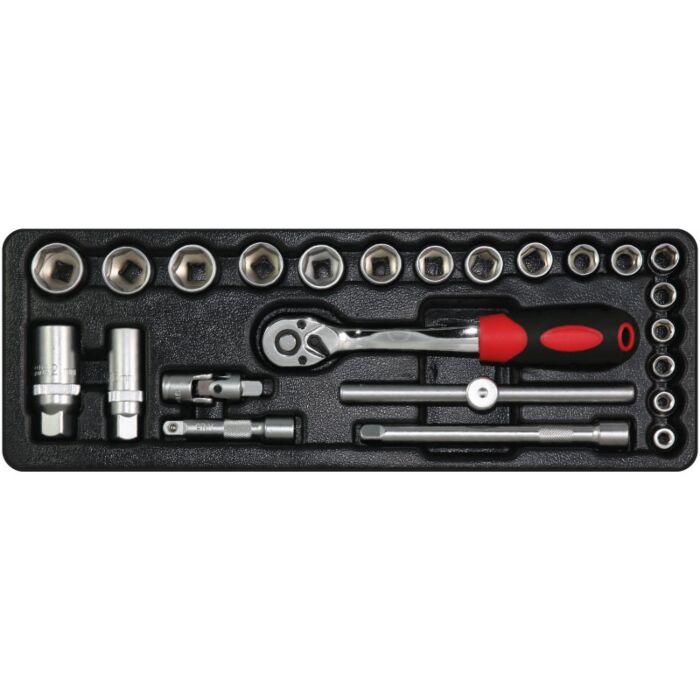 George Tools tool drawer insert 1. Ratchet and socket set - 24 pieces