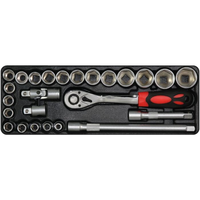 George Tools tool drawer insert 2. Ratchet and socket set - 25 pieces