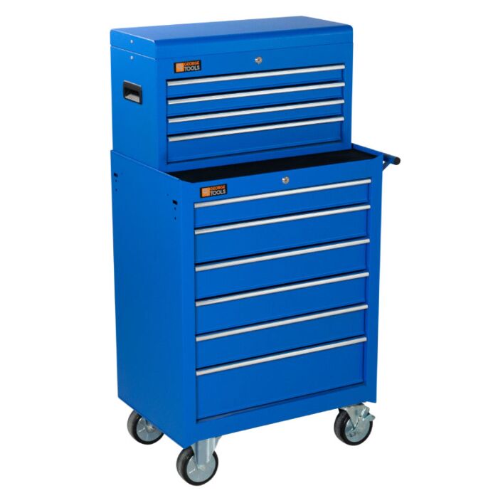 George Tools roller cabinet with tool chest 10 drawers blue