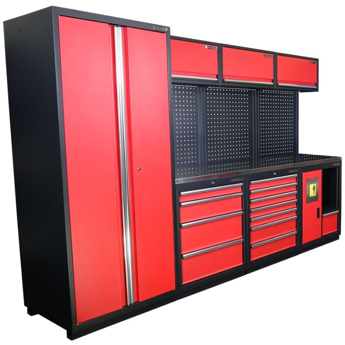 Kraftmeister Premium garage storage system Halifax stainless steel red