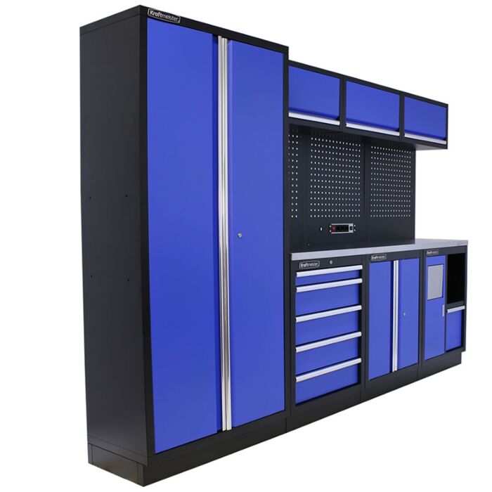 Kraftmeister Standard garage storage system Washington stainless steel blue