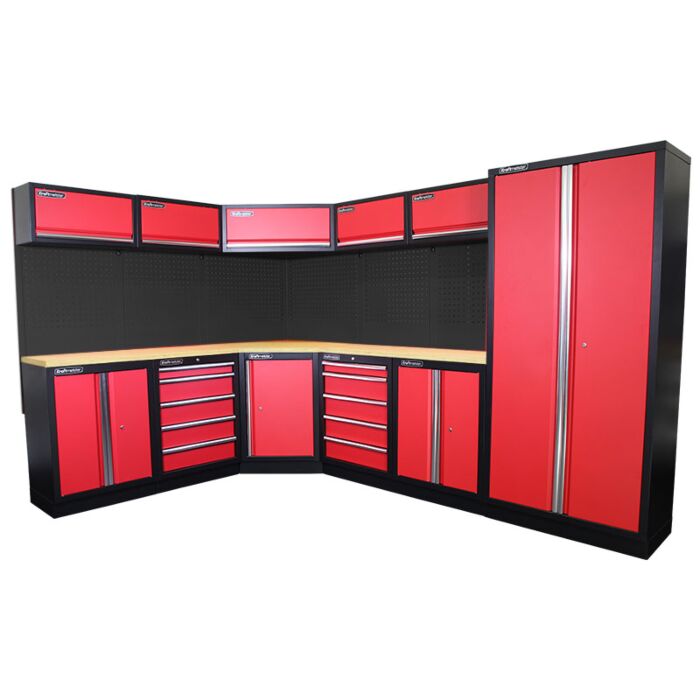 Kraftmeister Standard garage storage system Virginia plywood red