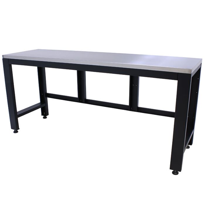 Kraftmeister Pro worktable stainless steel 204 cm black