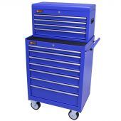 George Tools roller cabinet with tool chest 11 drawers blue