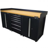 Kraftmeister workbench 6 drawers 4 doors MDF 200 cm black