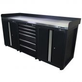Kraftmeister workbench 6 drawers 4 doors Stainless Steel 200 cm black