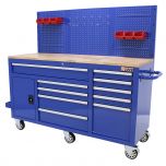 George Tools Mobile Workbench 62 inch with 10 drawers blue