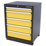 Kraftmeister tool cabinet with 5 drawers Premium yellow