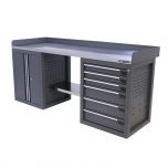 Kraftmeister workbench 6 drawers 2 doors Stainless Steel 200 cm grey
