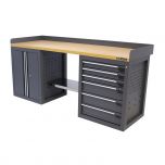 Kraftmeister workbench 6 drawers 2 doors MDF 200 cm grey