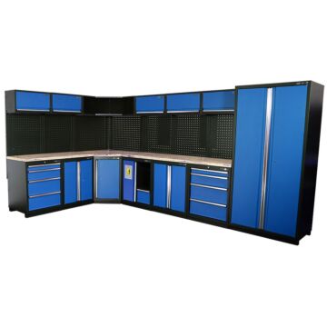Kraftmeister Premium garage storage system Edmonton oak blue