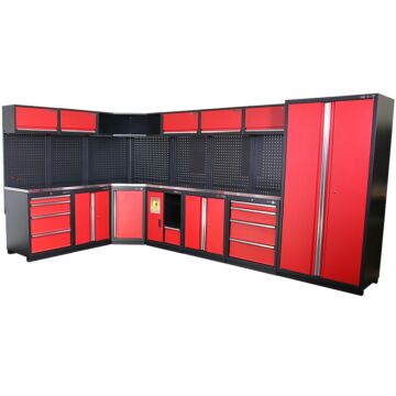 Kraftmeister Premium garage storage system Edmonton stainless steel red