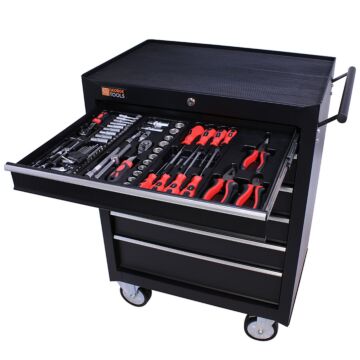 George Tools filled roller cabinet 6 drawers black - 144 pieces