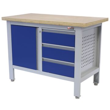 George Tools Standard workbench 3 drawers 1 door plywood 120 cm blue