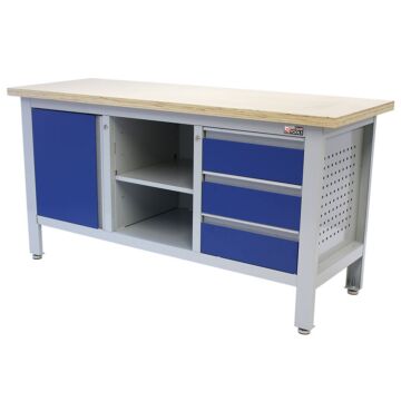 George Tools Standard workbench 3 drawers 1 door plywood 169 cm blue