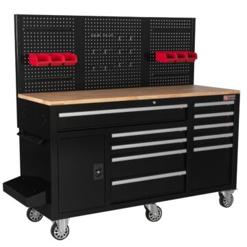 George Tools mobile workbench 157 cm black - filled 156 pieces
