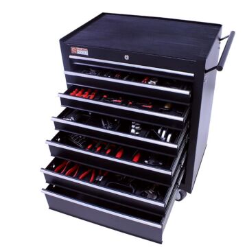 George Tools filled roller cabinet 7 drawers black - 253 pieces