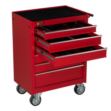 George Tools filled roller cabinet 6 drawers red - 80 pieces