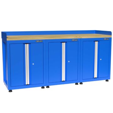 Kraftmeister Premium workbench 6 doors rubberwood blue