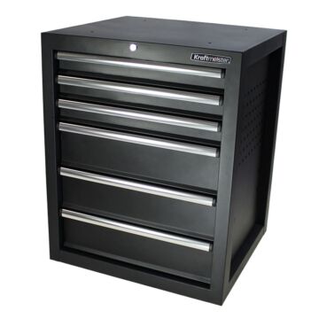 Kraftmeister Pro workbench tool cabinet 6 drawers black