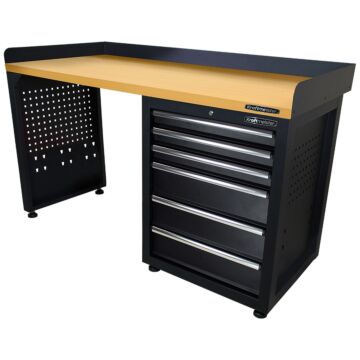 Kraftmeister Pro workbench 6 drawers MDF 150 cm black