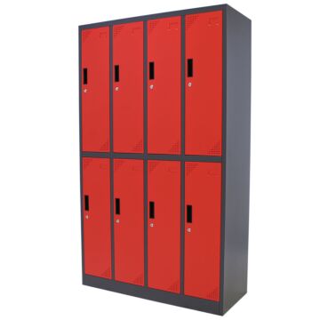 Kraftmeister locker cabinet 8 doors red/anthracite