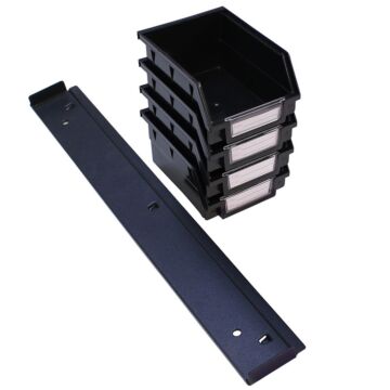 Kraftmeister storage bin set 14 x 10.5 cm with holder black