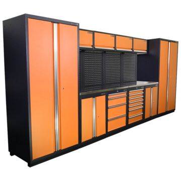 Kraftmeister Premium garage storage system Winnipeg stainless steel orange